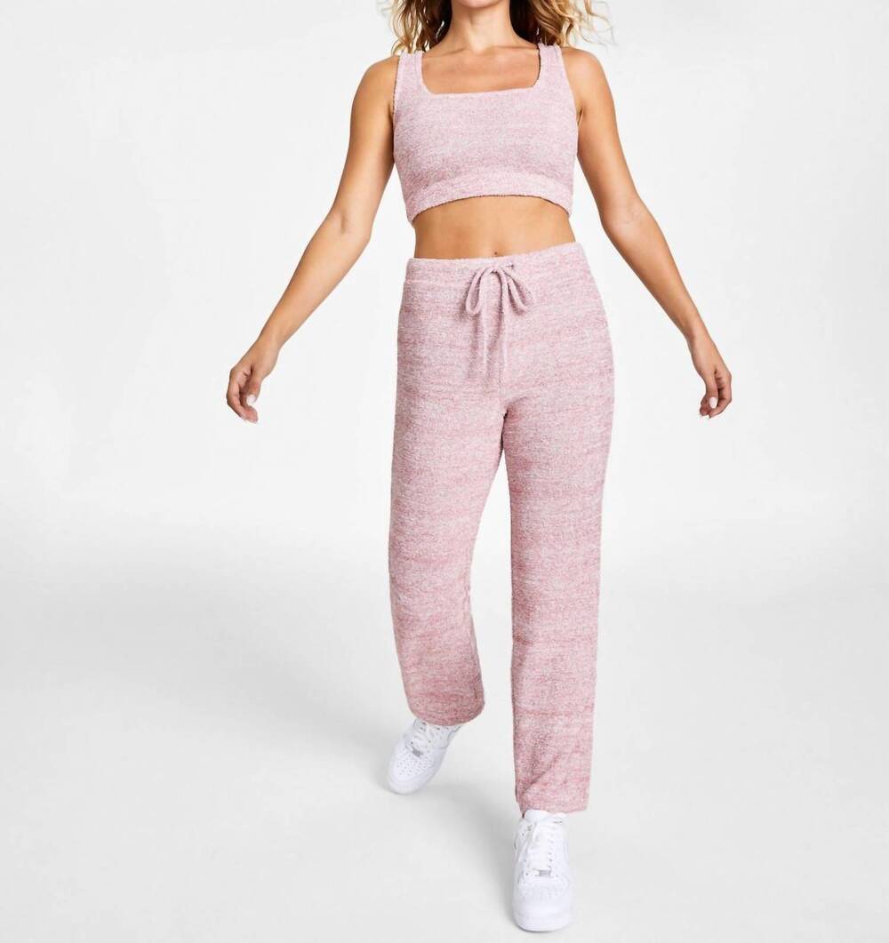 NEW JENNI BY JENNIFER MOORE fuzzy knit crop top in withered rose